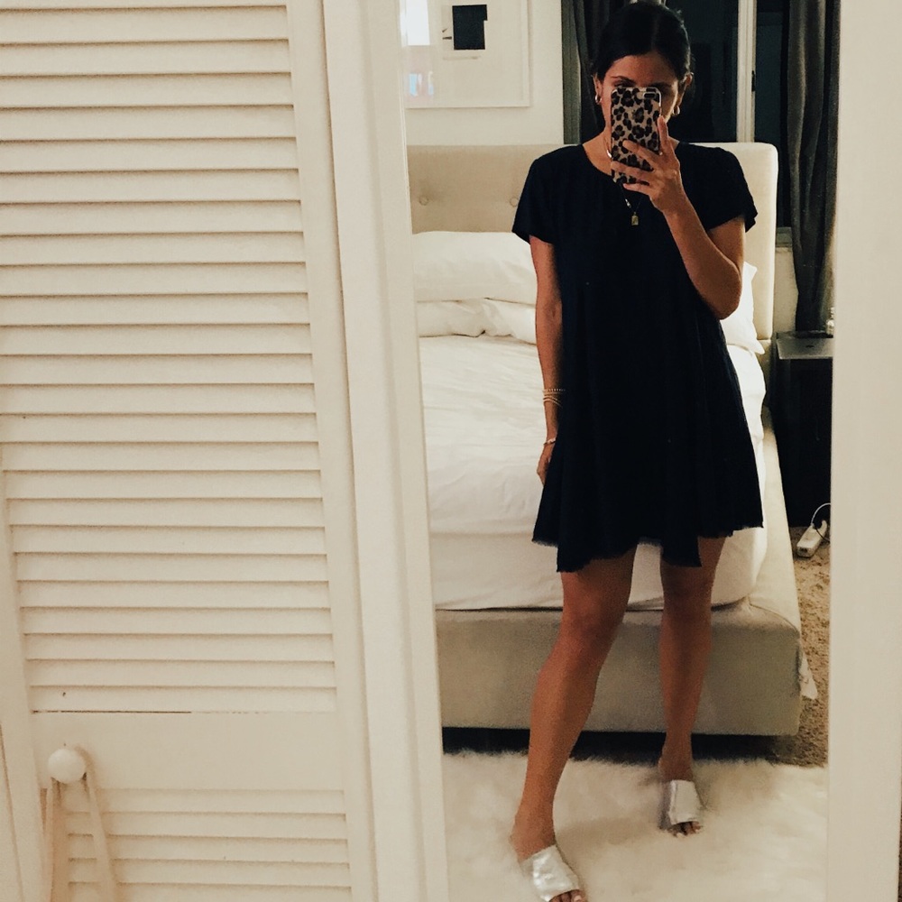 navy blue shift dress